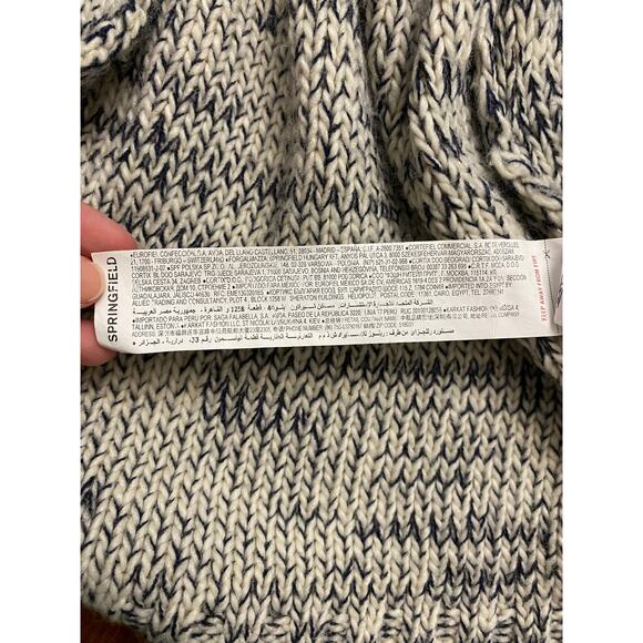 Springfield Wool Knit‎ Sweater Womens Size European Medium Blue White Fall - Picture 8 of 10
